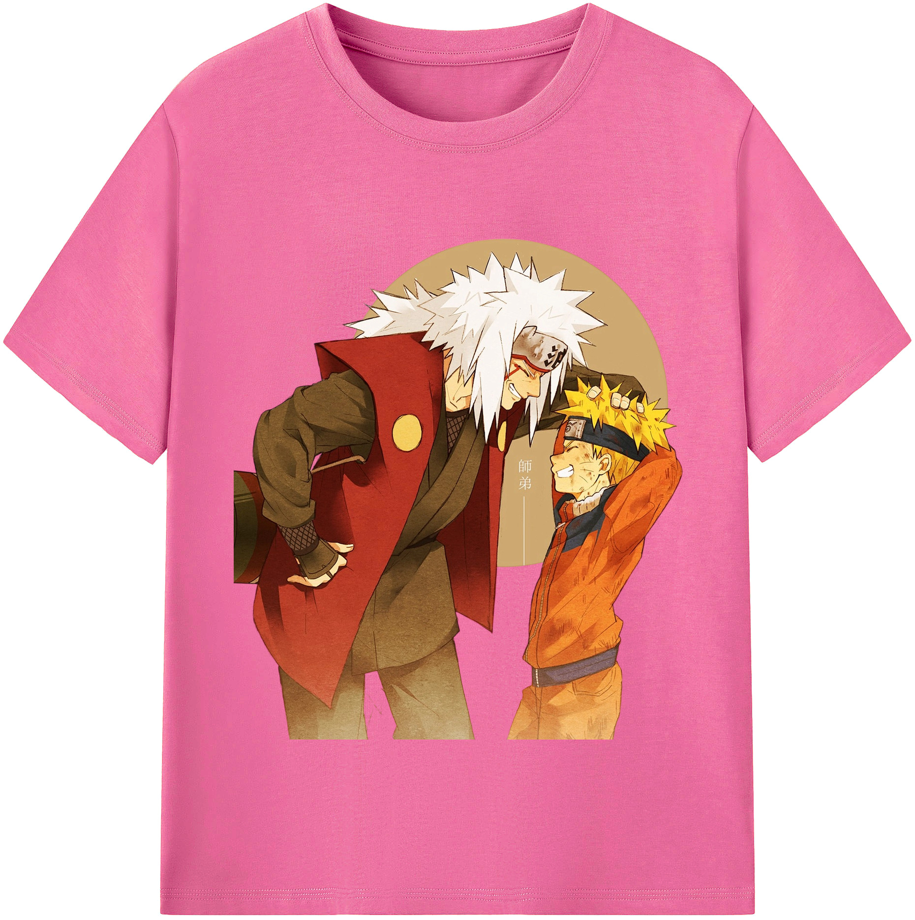 （画像用） NARUTO -ナルト- 自来也（じらいや） Jiraiya レディースカジュアルプリントTシャツ（綿100％）